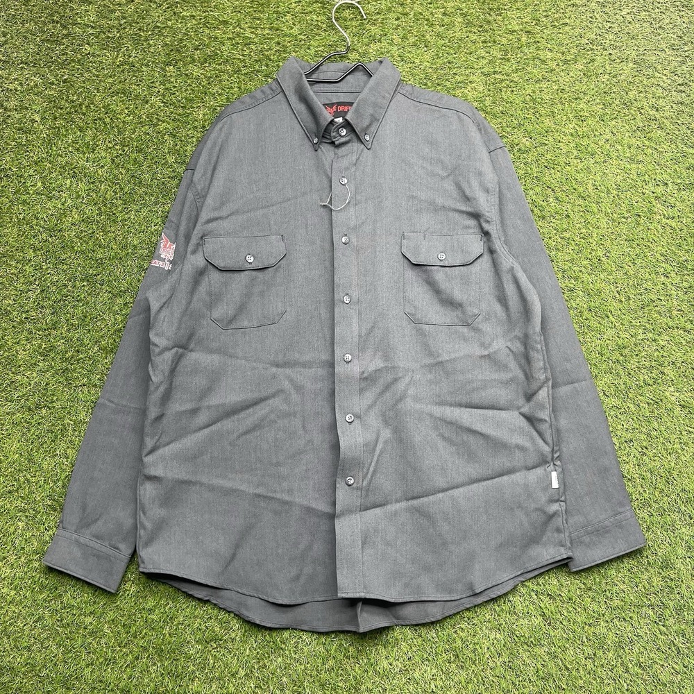 Drifire Long Sleeve Button Up Shirt Mens 2XL Denim Chambray Workwear NWOT